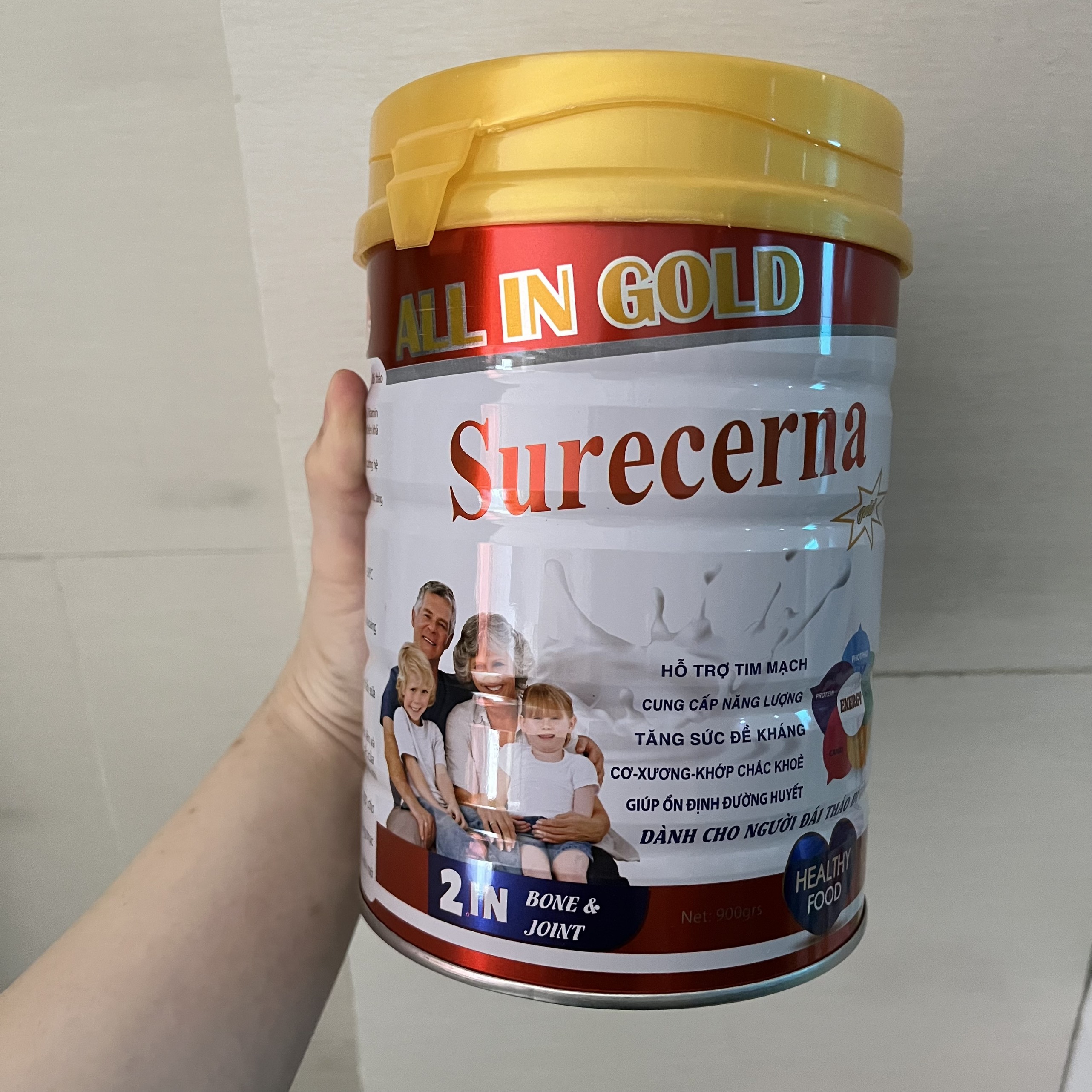 Sữa dinh dưỡng dành cho người tiểu đường All In Gold Surecerna lon 900g - HSD 2025