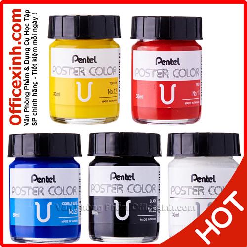 Màu poster pentel 5 màu cơ bản - loại 30ml