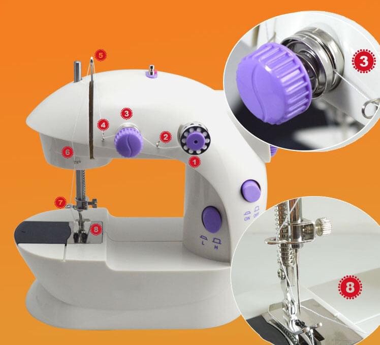 Máy may mini giá đình có đèn chiếu sáng