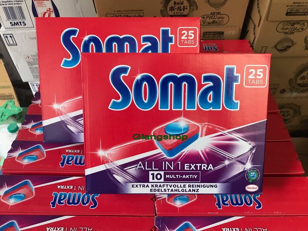 Combo 2 hộp Viên rửa bát Somat Đức 25 viên - Viên rửa chén somat tổng hợp