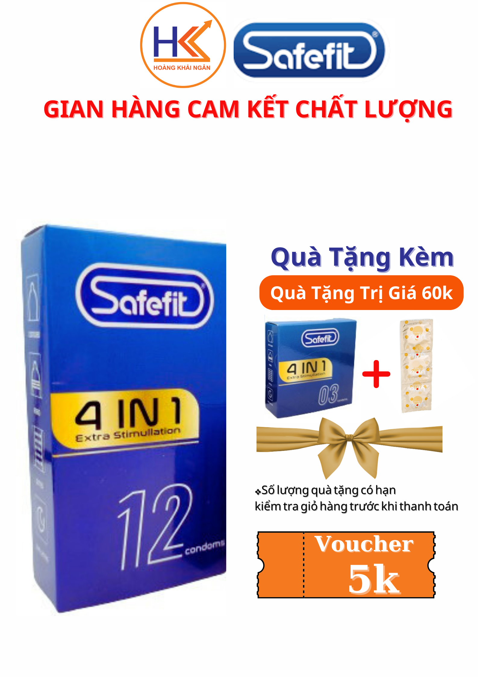 Bao cao su Gân Gai Siêu mỏng Kéo dài thời gian 4in1 Safe Fit Fantastic Four - 15 chiếc