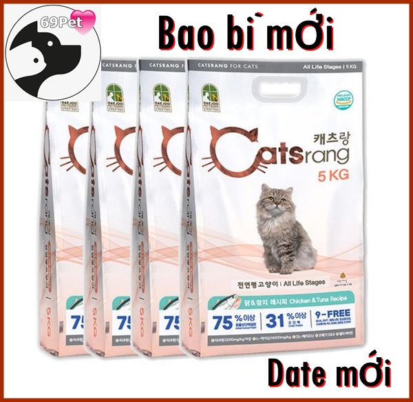 [HCM]Thức ăn hạt cho Mèo mọi lứa tuổi. Catsrang 5kg. Bao bì mới- Dinh dưỡng hơn- Date mới.