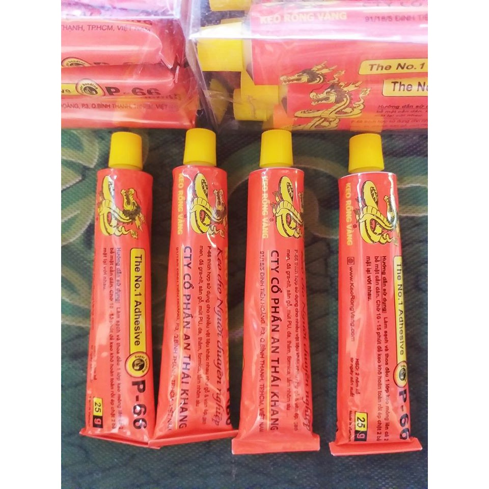 Combo 5 chai Keo Rồng Vàng P-66 Thái Lan 25G - Keo Dán Đa Năng Siêu Dính - Keo Dán Giầy - Keo Dán Đồ Da, Nội Thất