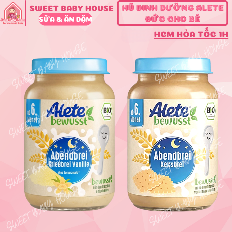 Hũ dinh dưỡng Alete Đức lọ 190g ăn dặm cho bé. Date 2025 - Sweet Baby House