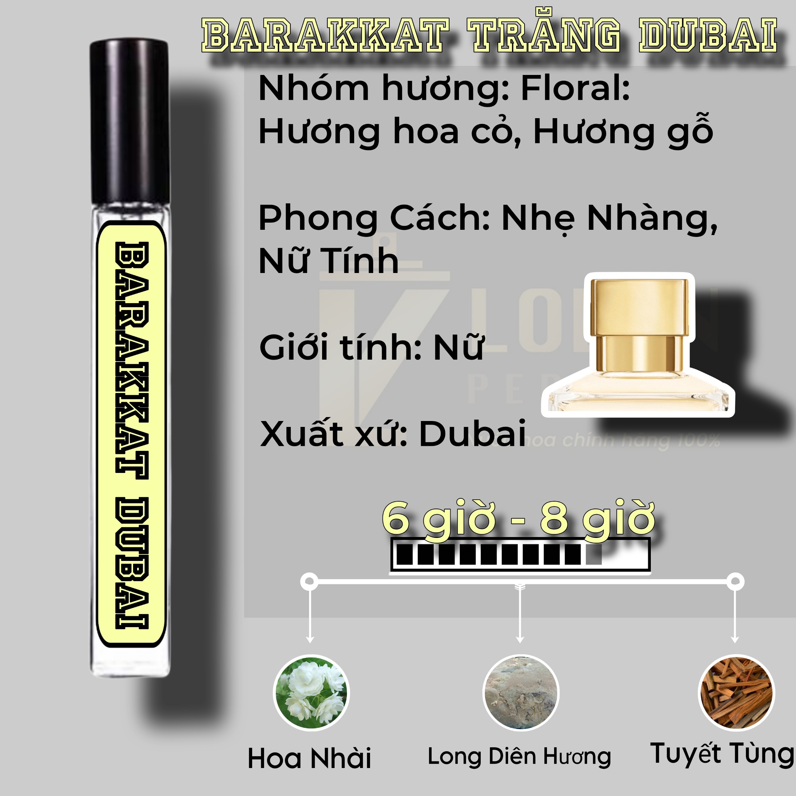 [HCM] Nước hoa Barakkat Rouge 540 Extrait dePerfum Chiết 10ml