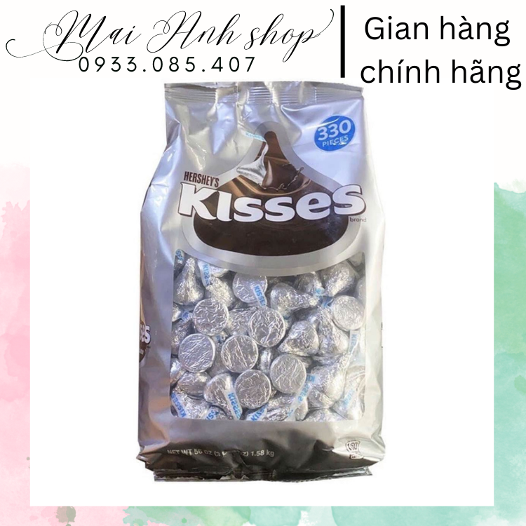 Socola Mỹ Hershey’s Kisses Milk Chocolate túi 330 viên 1.58kg