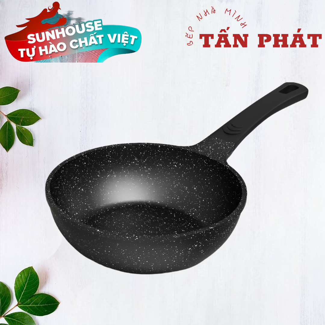 Chảo sâu siêu bền đá sunhouse 20-24cm không dùng trên bếp từ