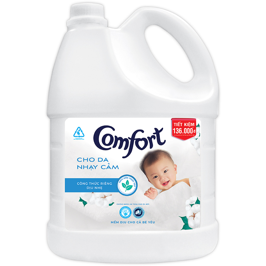 Nước xả làm mềm vải comfort cho da nhạy cảm can 3,8l