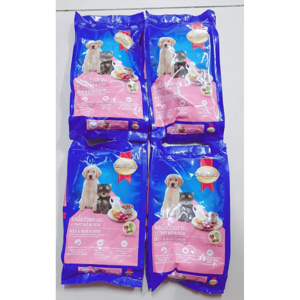 [HCM]COMBO 4 gói thức ăn cho chó con Smartheart Puppy - gói 400g