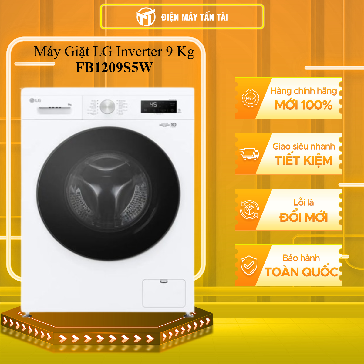 FB1209S5W - Máy Giặt LG Inverter 9 Kg FB1209S5W - MIỄN PHÍ GIAO HCM