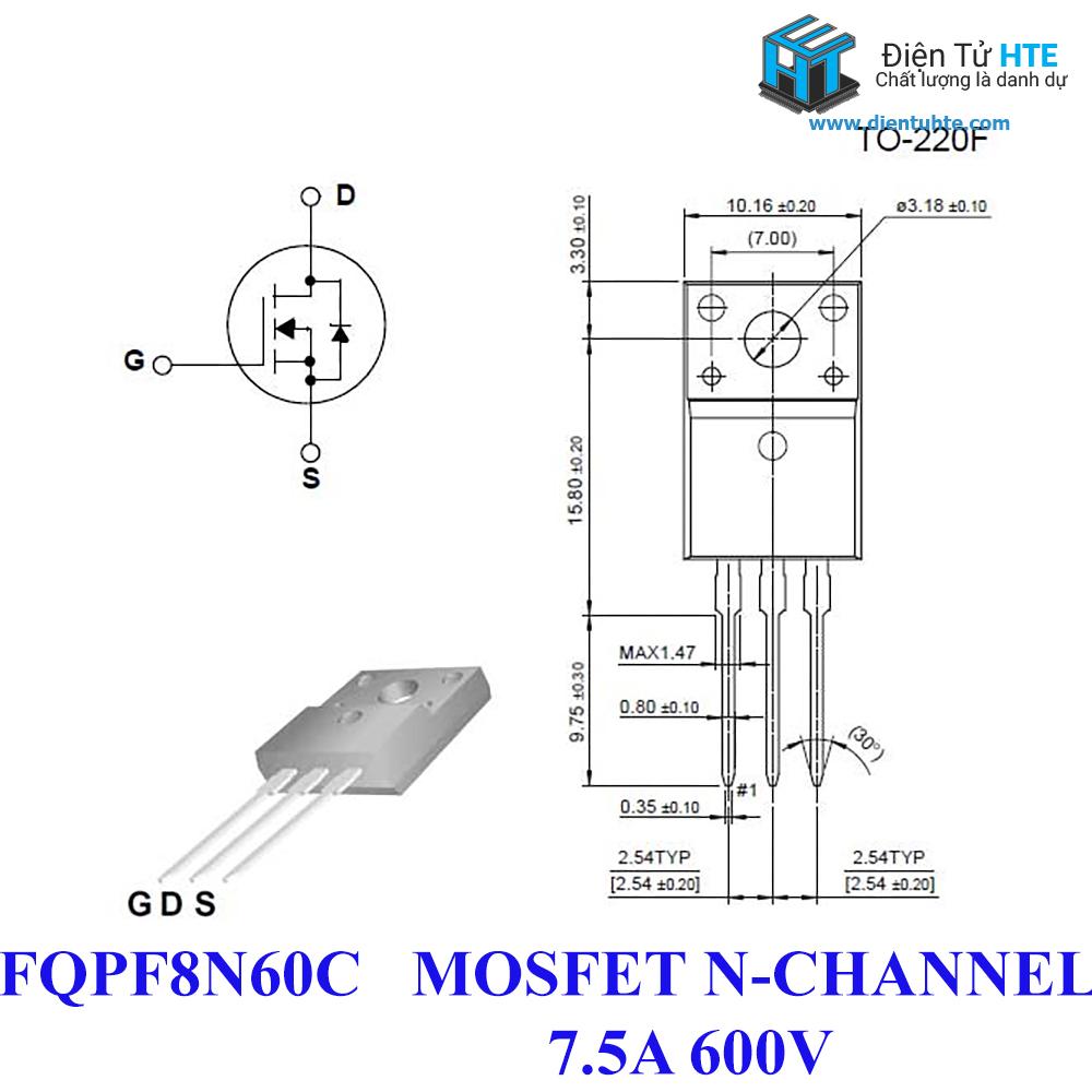 [COMBO] 4 MOSFET 8N60C FQPF8N60C TO-220 7.5A 600V Kênh N