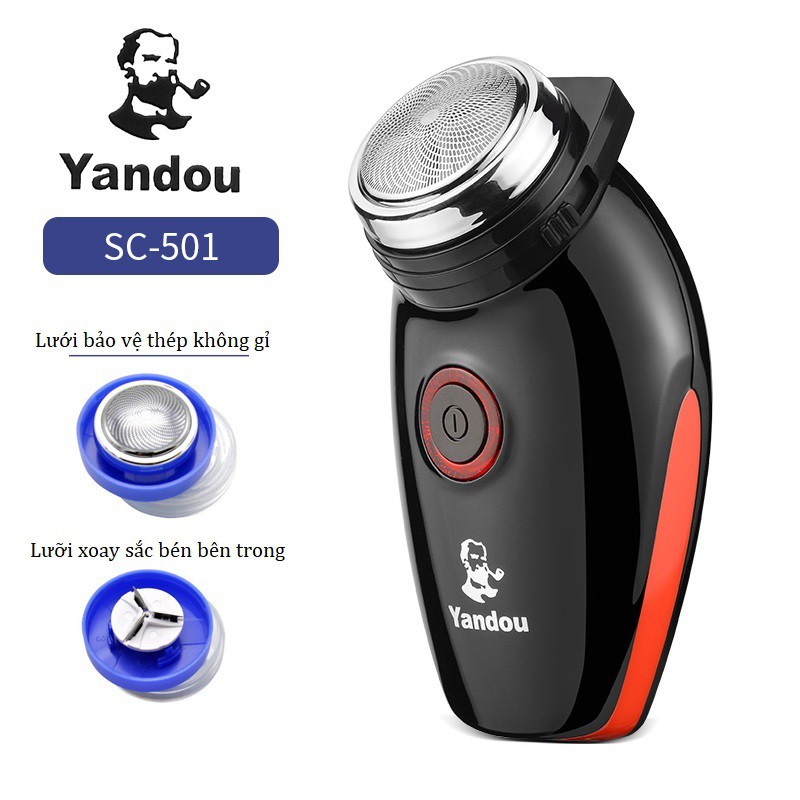 Máy cạo râu YANDOU SC501 Chuyên Dụng Cho Nam Lưỡi Xoay Cực Bén Giúp Cắt Tỉa Râu Nhanh Chóng Và An Toàn Khi Sử Dụng