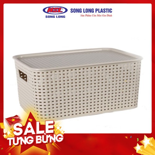 Giỏ nhựa đựng đồ có nắp Song Long Plastic đa năng tiện dụng, nhiều size