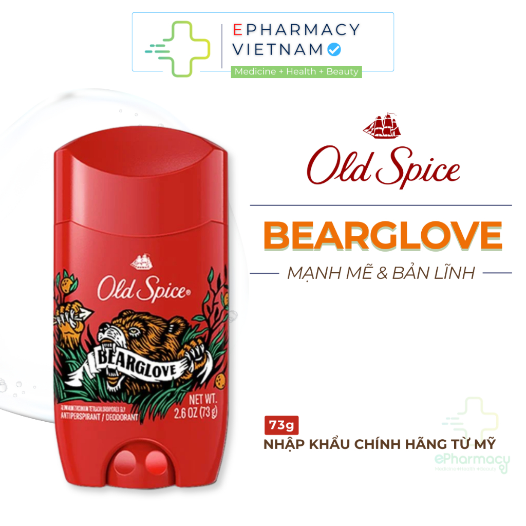 Khử Mùi Bearglove Old Spice Anti-Perspirant & Deodorant giảm tiết mồ hôi và dưỡng ẩm da 73g