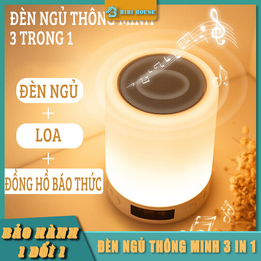 Đèn Ngủ Thông Minh 3 Trong 1 Bibi House Có Loa Bluetooth Có Đồng Hồ Báo Thức Màn Led - Đèn Ngủ Nhiều Màu Sắc, Hỗ Trợ Thẻ Nhớ 320gb, Nhỏ Gọn, Tiện Lợi, Đa Chức Năng