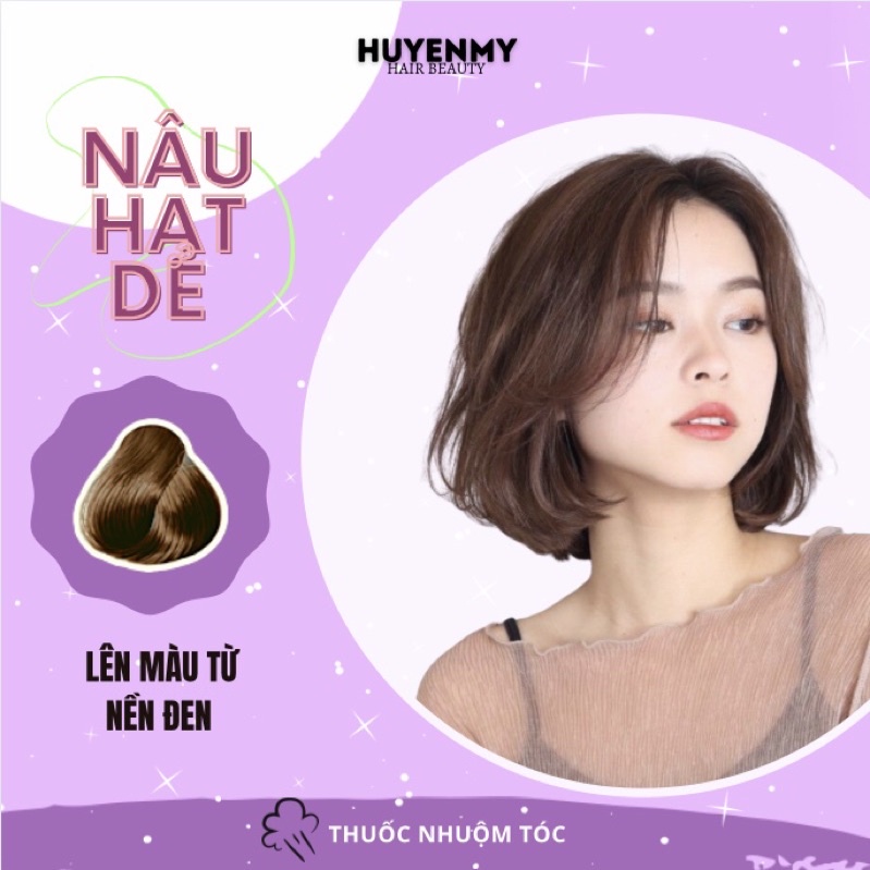 Thuốᴄ Nhuộm Tóc NÂU HẠT DẺ tặng kèm găng tay, trùm tai ni lông