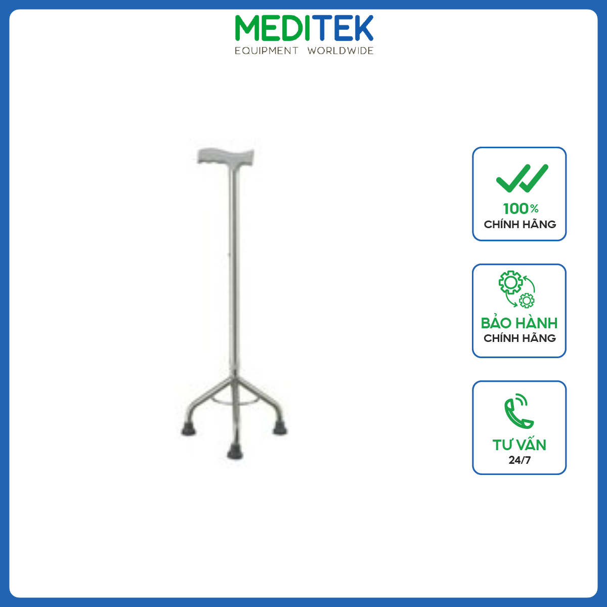 Gậy tập đi 3 chân - gậy chống, ba toong tập đi cho người già