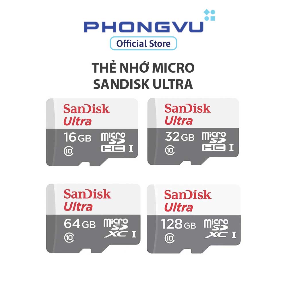 Thẻ nhớ Micro Sandisk Ultra (32/64/128GB) - Bảo hành 36 tháng
