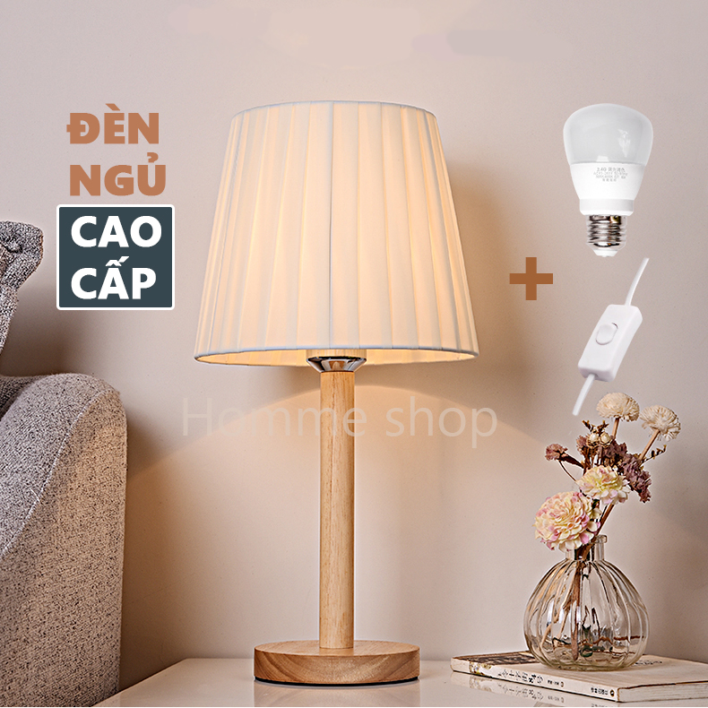 Đèn ngủ để bàn decor HOMME điều chỉnh độ sáng, trang trí phòng ngủ theo phong cách Hàn Quốc Vintage