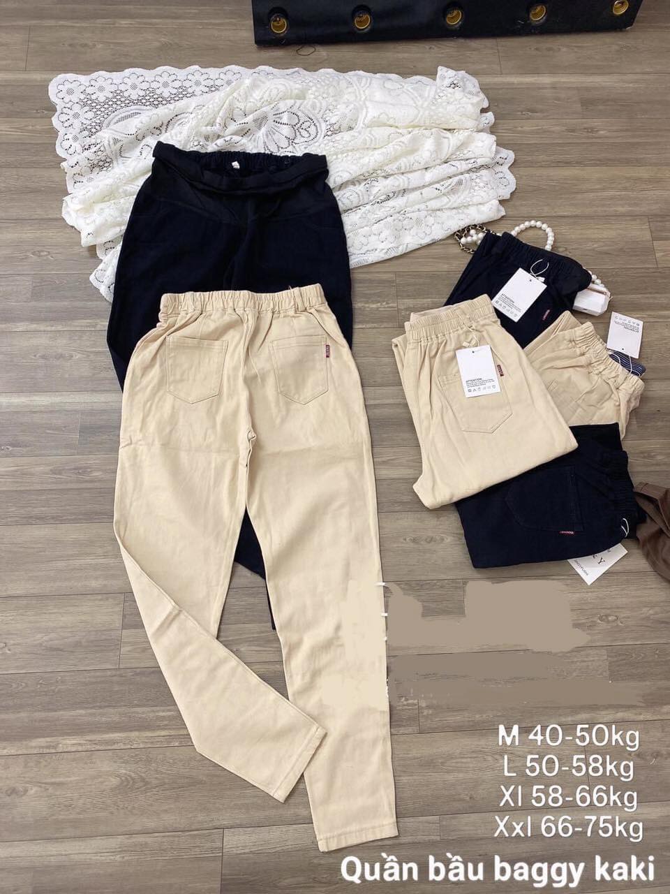 Quần Bầu Dáng Baggy, Chất Kaki Mềm, Mịn