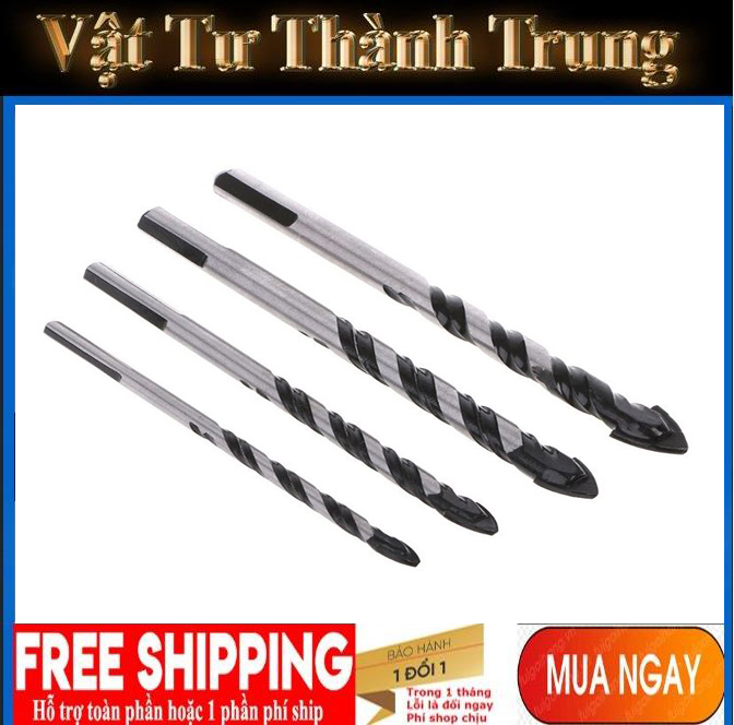 Bộ 4 mũi khoan đa năng 6-12mm khoan gạch, kính, gốm, sứ,...