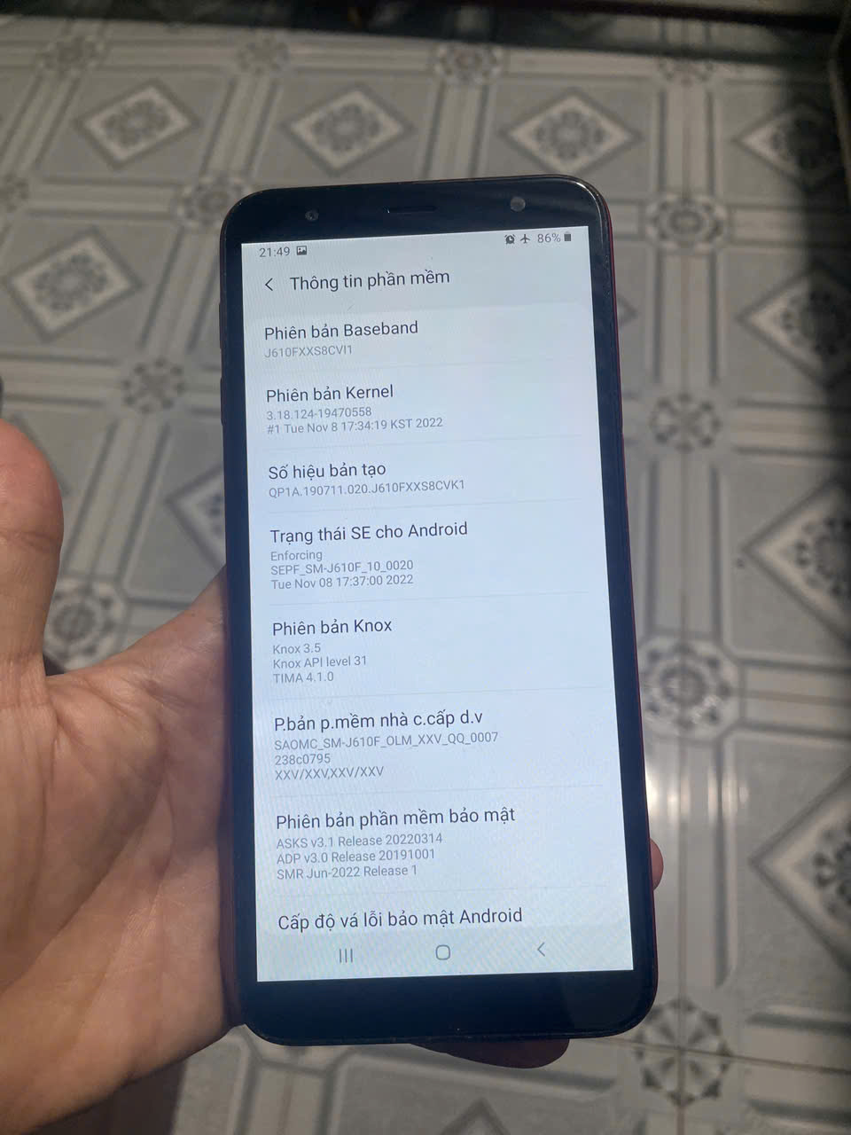 ĐIỆN THOẠI SAMSUNG J6PLUS ĐỎ , ĐÃ QUA SỬ DỤNG , VỎ CŨ