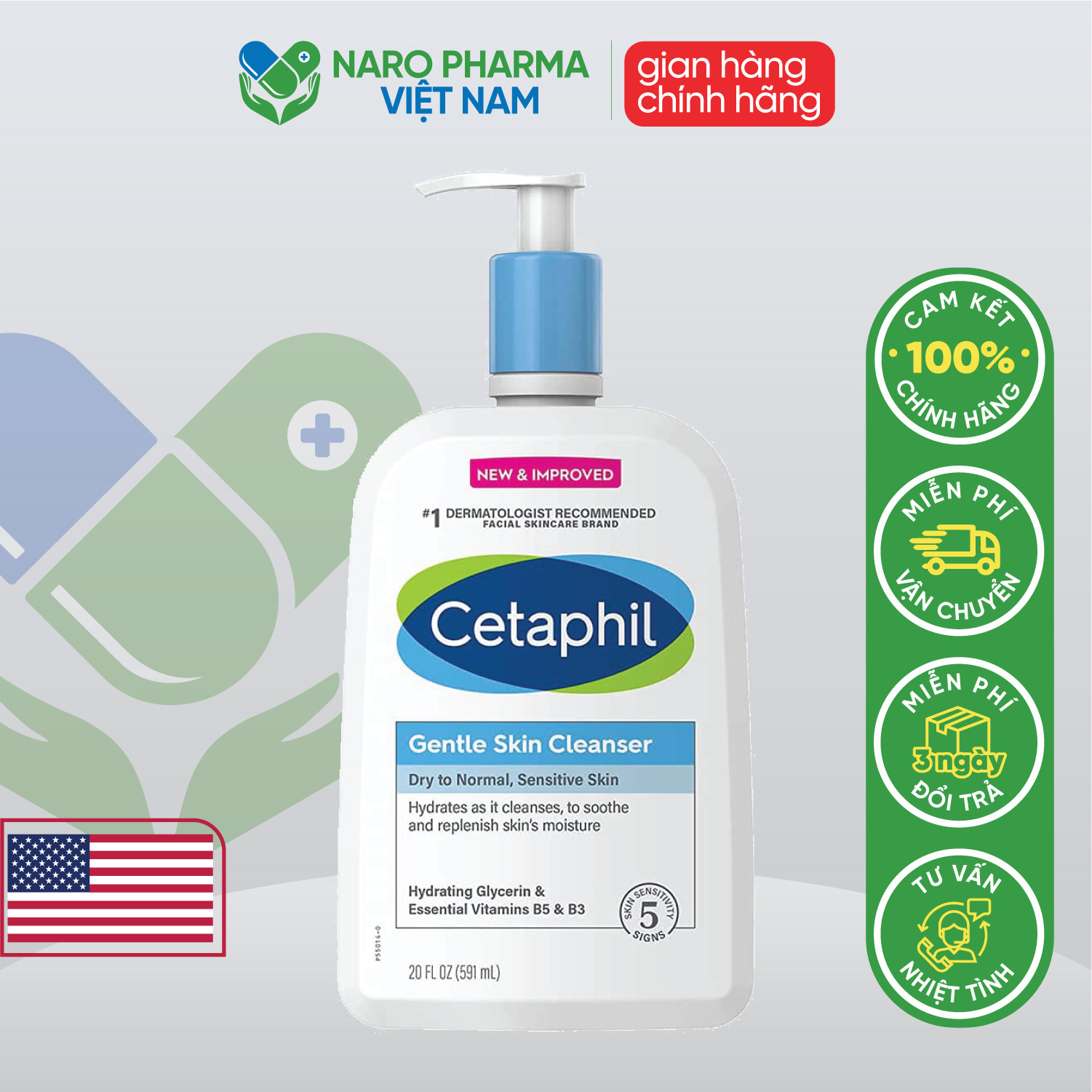 Sữa rửa mặt cetaphil gentle skin cleanser