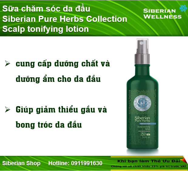 Sữa chăm sóc da đầu Siberian Pure Herbs Collection Scalp tonifying lotion