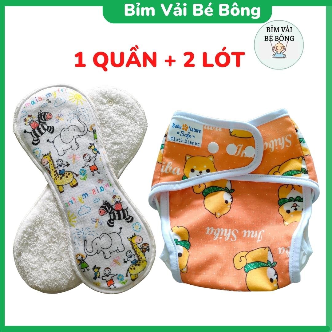 Bỉm Vải, Tã Vải Babu Nature Chống Hăm, Chống Tràn, Có Thể Giặt Được Và Tái Sử Dụng, Size M,L, Đủ Mẫu Cho Bé