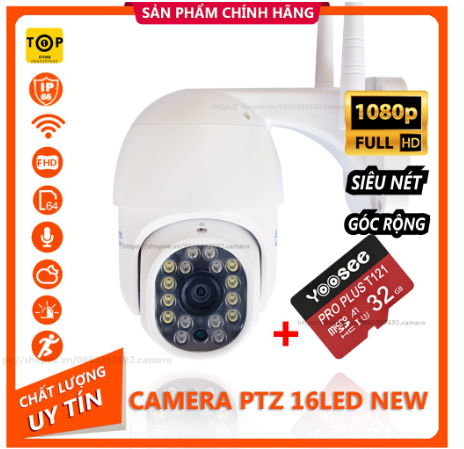 Camera Trong Nhà - Ngoài Trời YooSee PTZ Mini Xoay 360 - Đàm Thoại - Full HD Siêu Nét - Tặng Kèm Thẻ Nhớ