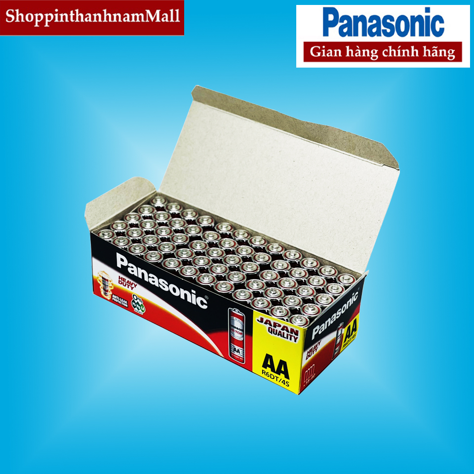 Hộp 60 viên pin aa panasonic tiểu đỏ r6dt-4s dung lượng cao