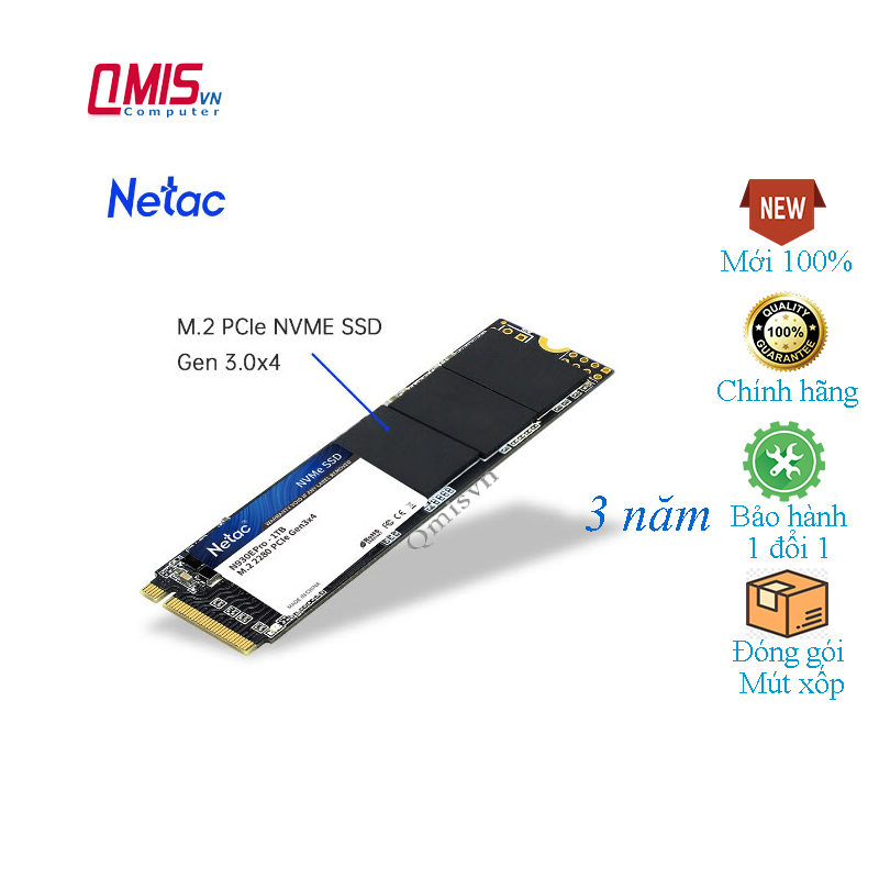 Ổ cứng SSD PCI-E NVME M2 PCLE 128Gb 256Gb NETAC CHÍNH HÃNG - PCI-E NVME
