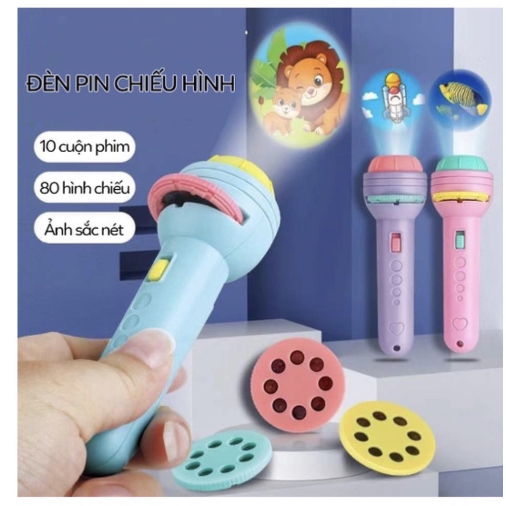 Đèn pin chiếu hình đủ bộ 80 hình ảnh cho bé