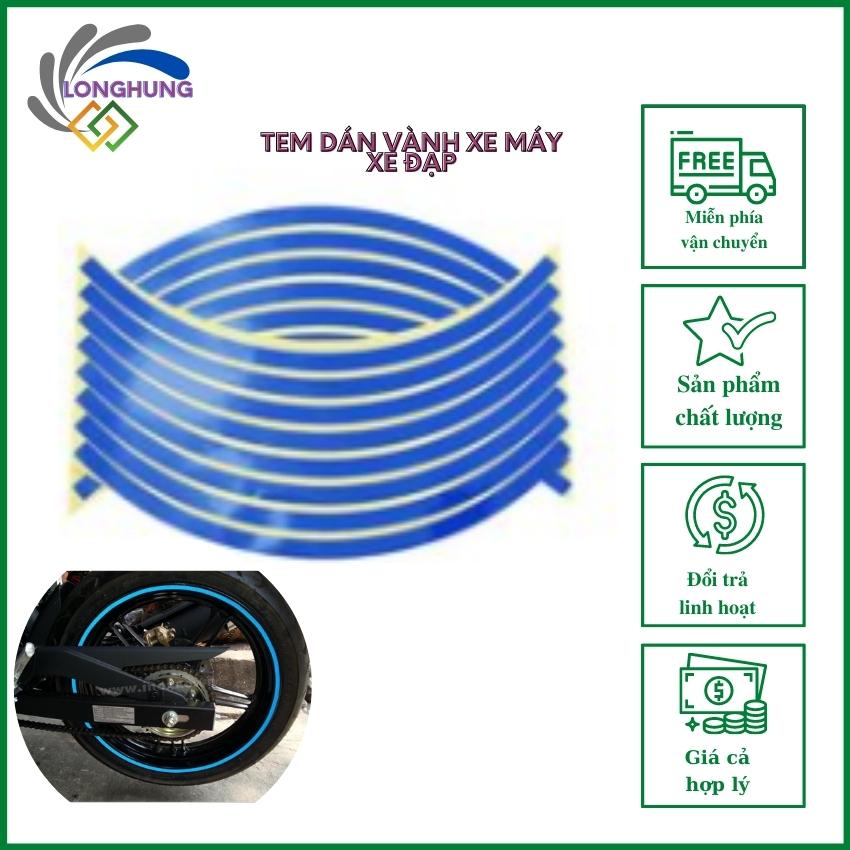 Tem Dán Vành Xe Máy, Xe Đạp nhiều màu lựa chon trang trí cho xế yêu của bạn[ 1 Bộ 2 Bánh Xe ]