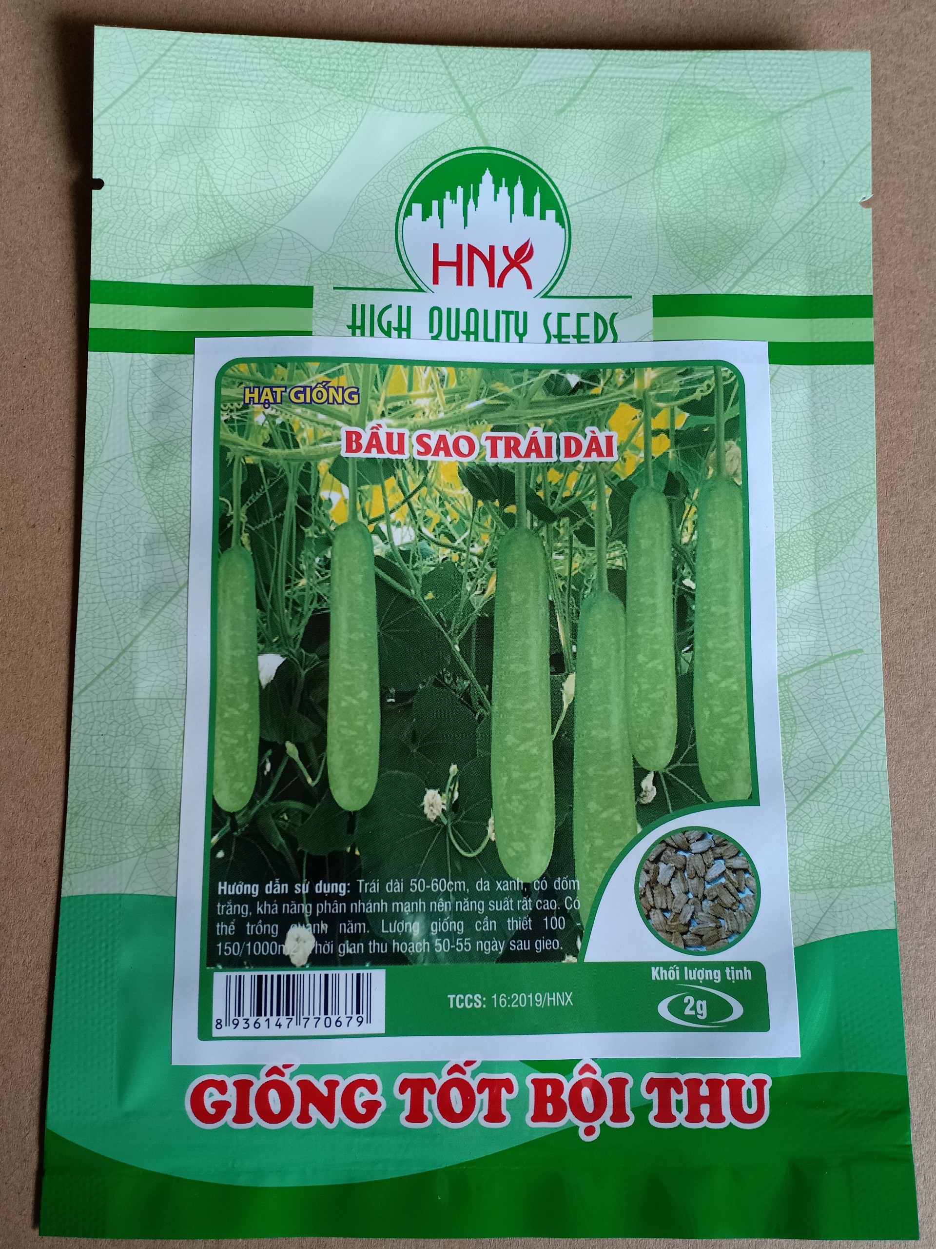 Hạt giống bầu sao trái dài - gói 2g