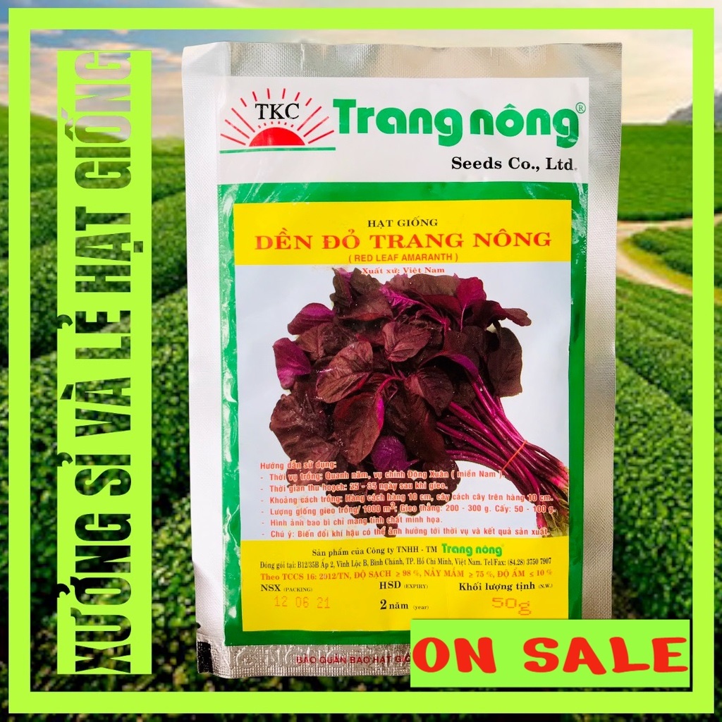 Gói 50GR Hạt Giống Rau Dền đỏ Trang Nông sinh trưởng mạnh