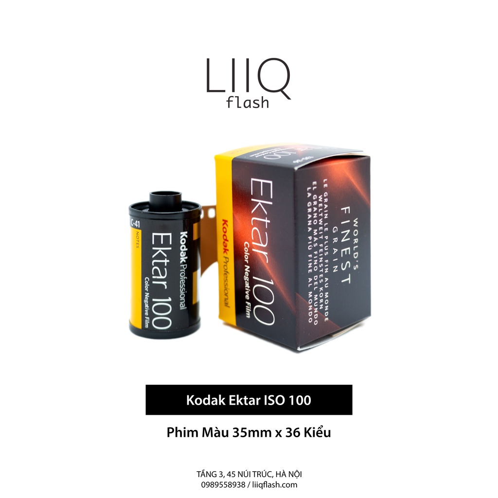 Phim kodak ektar iso 100, màu color, 135/35mm x 36 kiểu, in date cho máy chụp ảnh film - liiq flash