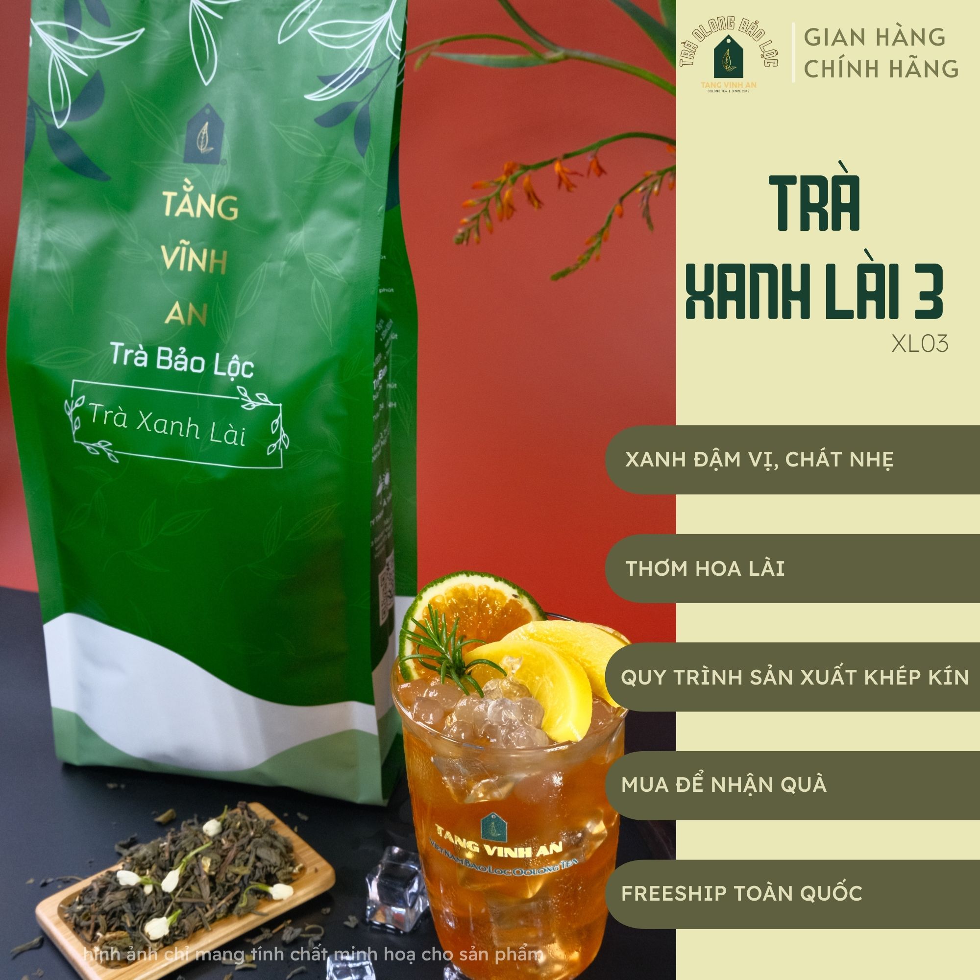 Trà Xanh Lài 3 nguyên liệu pha trà trái cây trà sữa