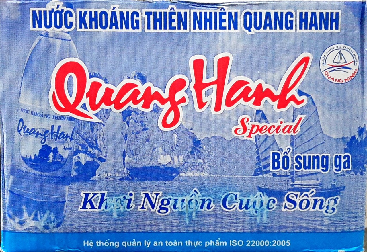 Nước khoáng mặn thiên nhiên Quang Hanh bổ sung ga - Thùng 20 chai 500ml