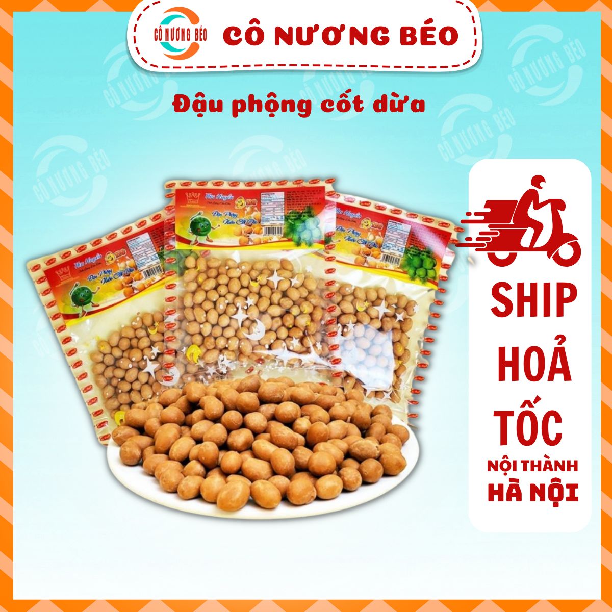 Đậu phộng da cá cốt dừa gói 100g giòn thơm