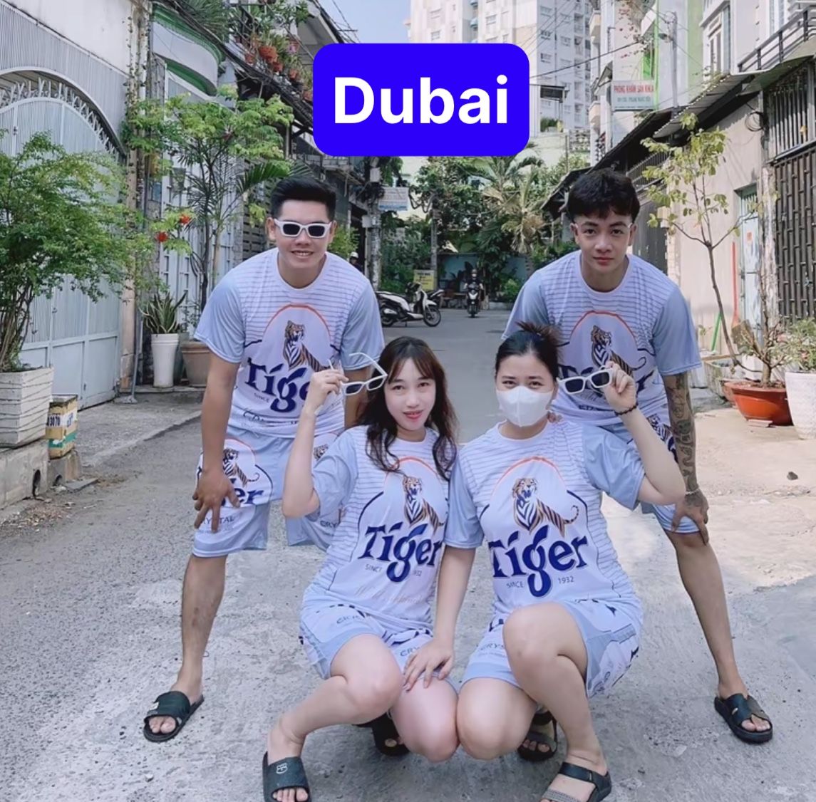 Đồ Bộ Quần Áo Thể Thao Nam Nữ Họa Tiết Bia TIGER BẠC Mùa Hè Chất Thun Lạnh Co Giãn 4 Chiều phong cách cao cấp - Dubai Fashion