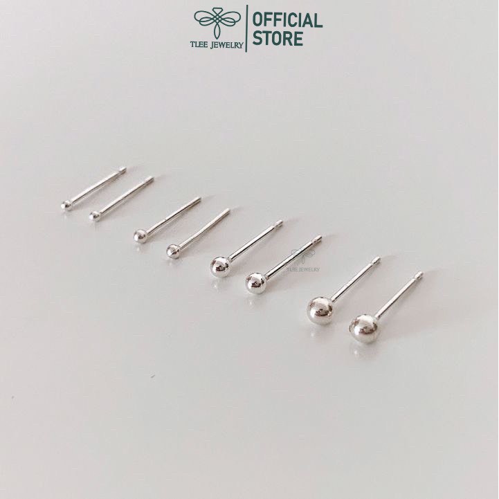 Khuyên tai bạc Tlee, Bông tai bi minidot basic - TleeJewelry B0207