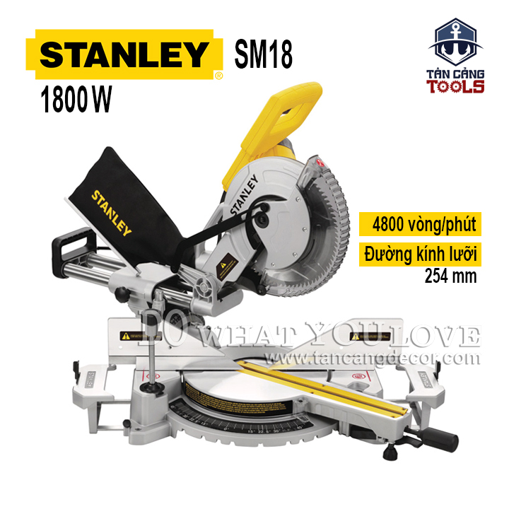 Máy cưa cắt đa góc trục trượt stanley sm18
