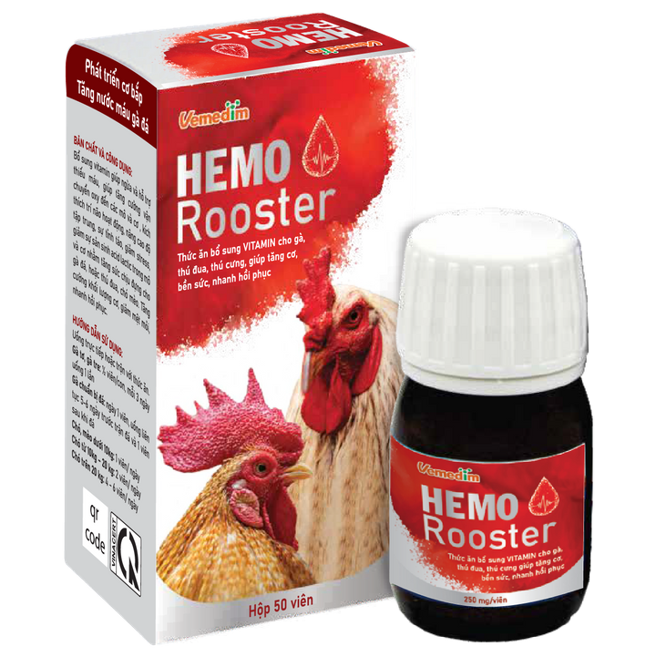 Hemo rooster - Bổ sung vitamin cho gà đá, thú đua, thú cưng, giúp tăng cơ