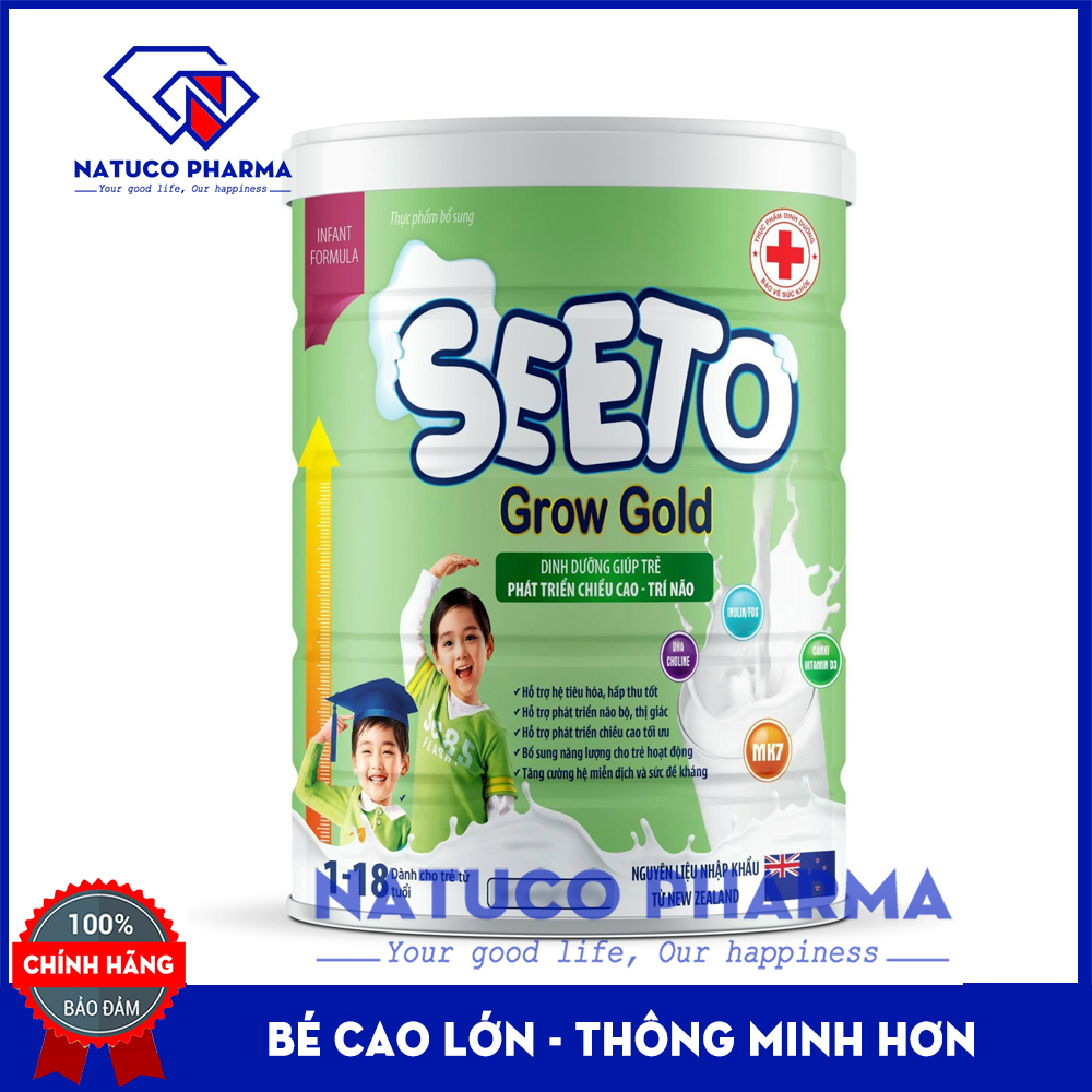 Sữa tăng chiều cao SEETO Grow Gold bổ sung canxi giúp phát triển xương