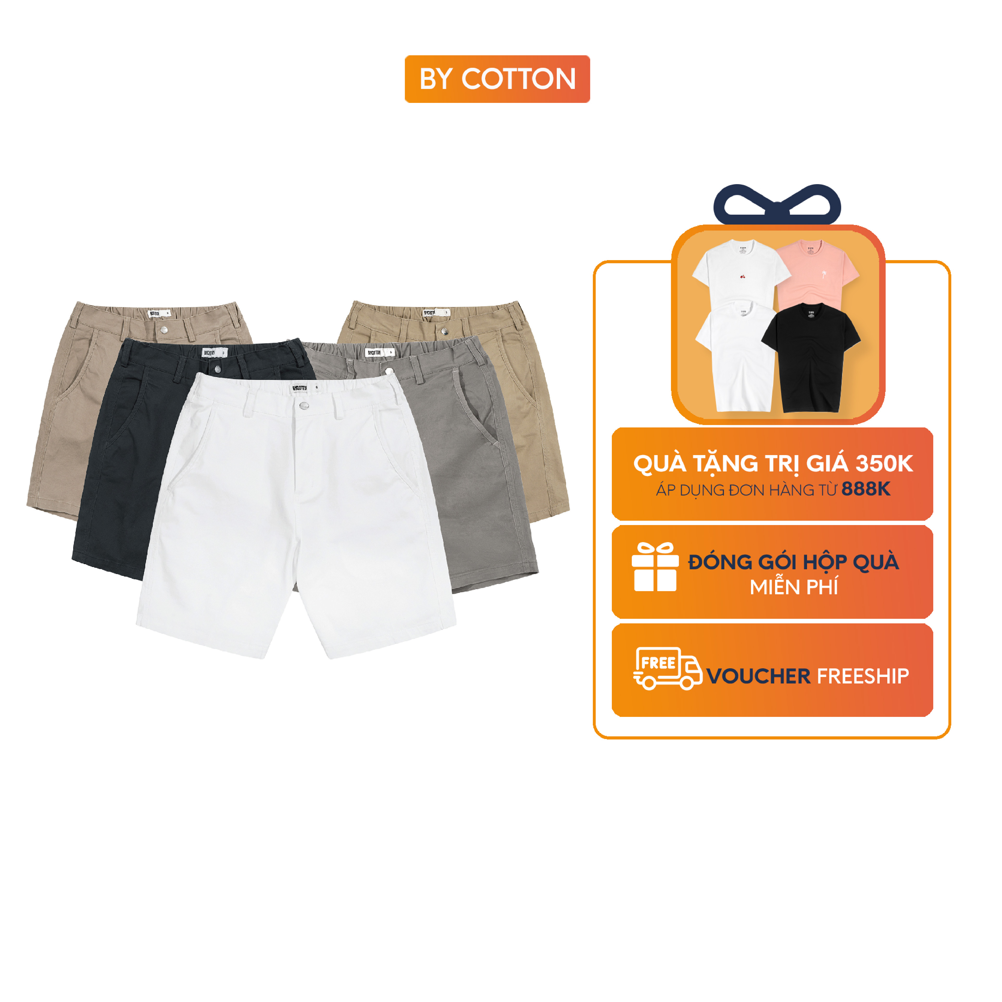 Quần short kaki nam cao cấp trơn short kaki multi color by cotton