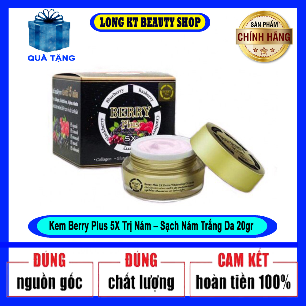 [Hàng Thái Lan] Kèm quà Tặng -  Kem face Trái Cây Berry 4k plus  trịệt nám dưỡng trắng da Berry Plus Extra Whitening Cream Thái lan 20gr