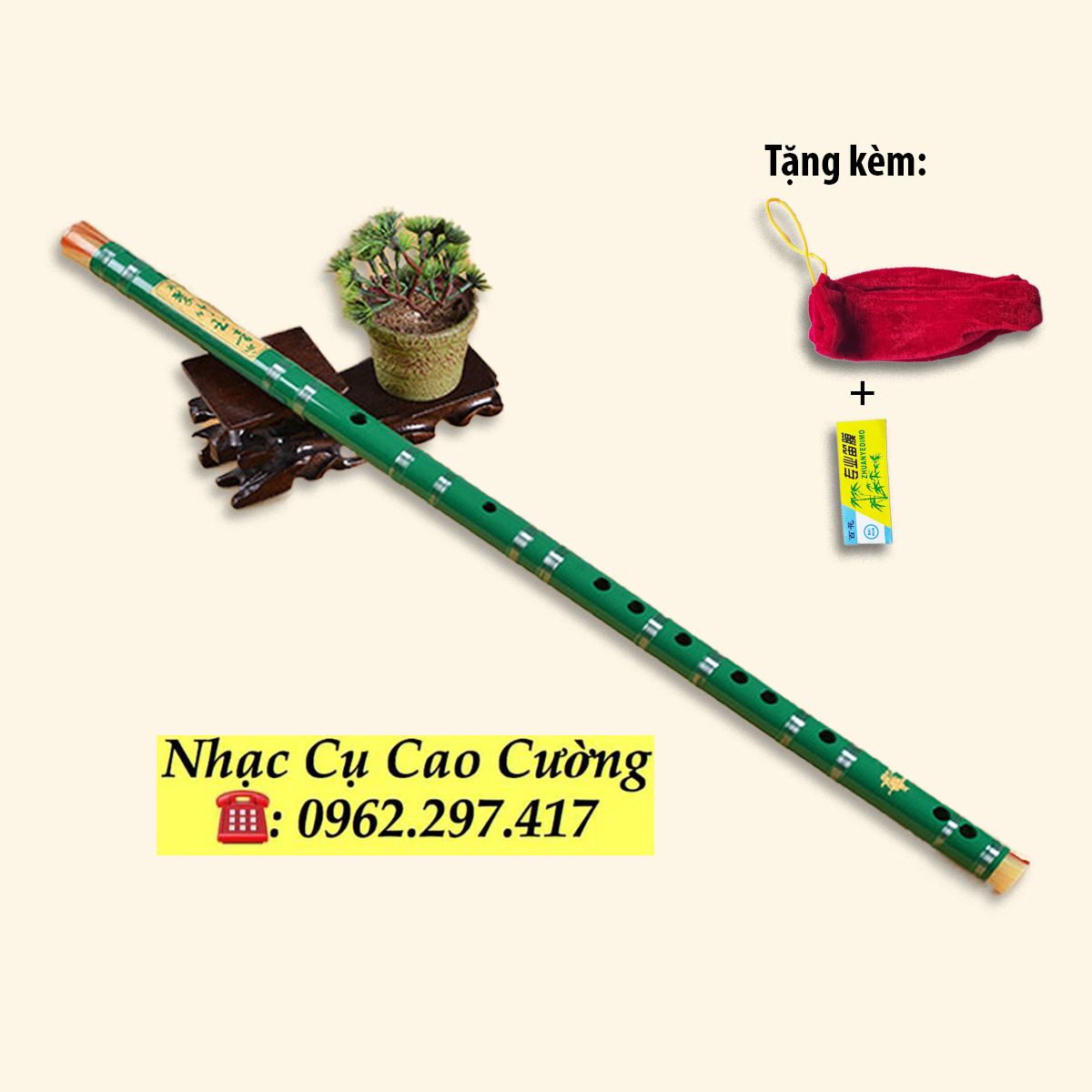 Sáo Trúc Dizi Xanh Ngọc Nhac Cụ Cao Cường