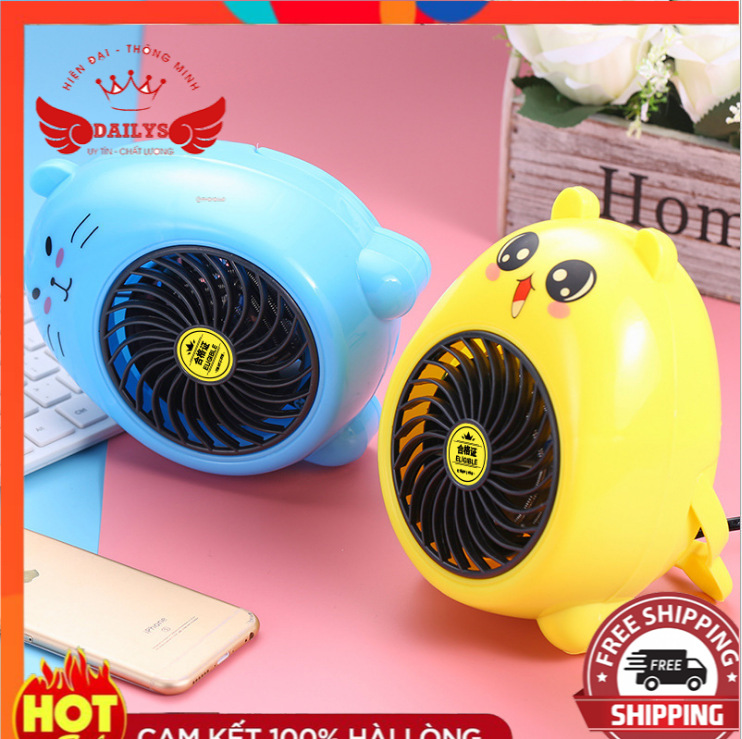[Hàng Tôt] Mày Sưởi Mini Hoạt Hình Siêu Cute - Máy Sưởi Cá Nhân Làm Nóng Cho Văn Phòng, Phòng Ngủ - Máy Sưởi Mini Để Bàn Làm Việc, Có Quạt Làm Ấm - Bảo Hành Đổi Trả Trong 7 Ngày Dailys