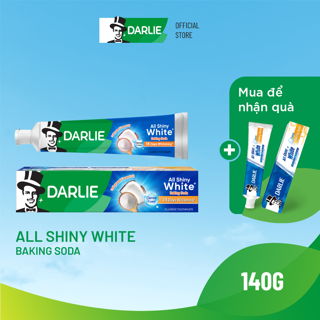 Kem Đánh Răng Darlie All Shiny White Trắng Sáng Baking Soda 140g